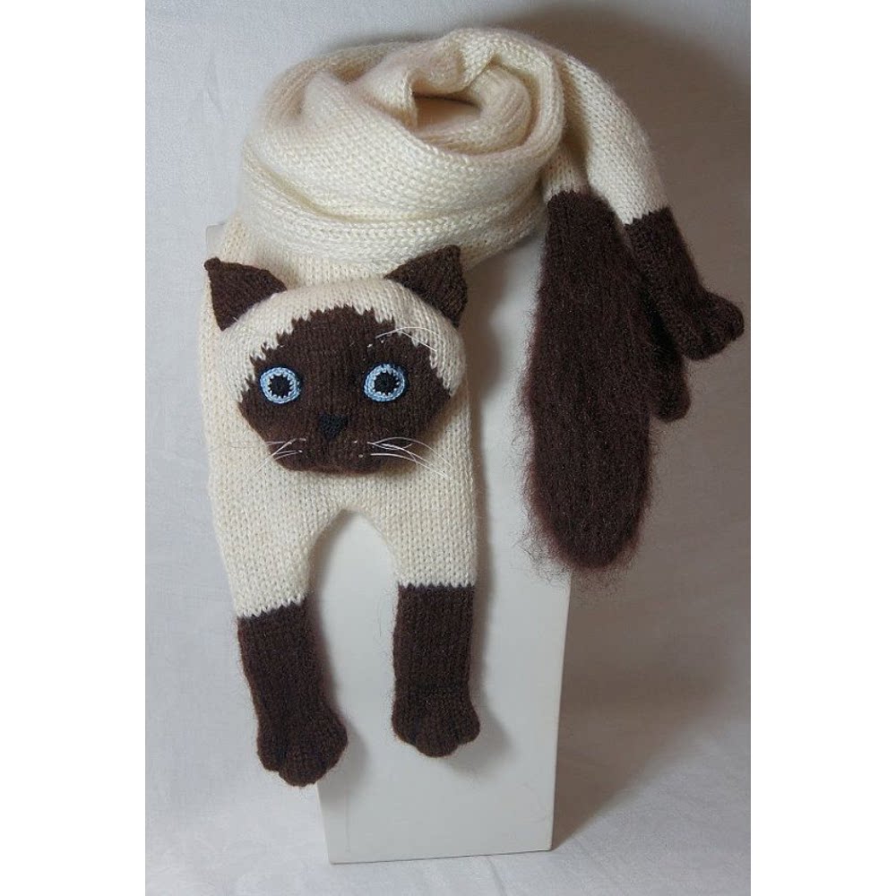 超可爱猫猫钩针成品围巾围脖脖套男女儿童秋冬保暖时尚