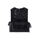 【IZUO颐着】进口羊毛系带撞料水貂黑貂后背拉链马甲背心时髦年轻