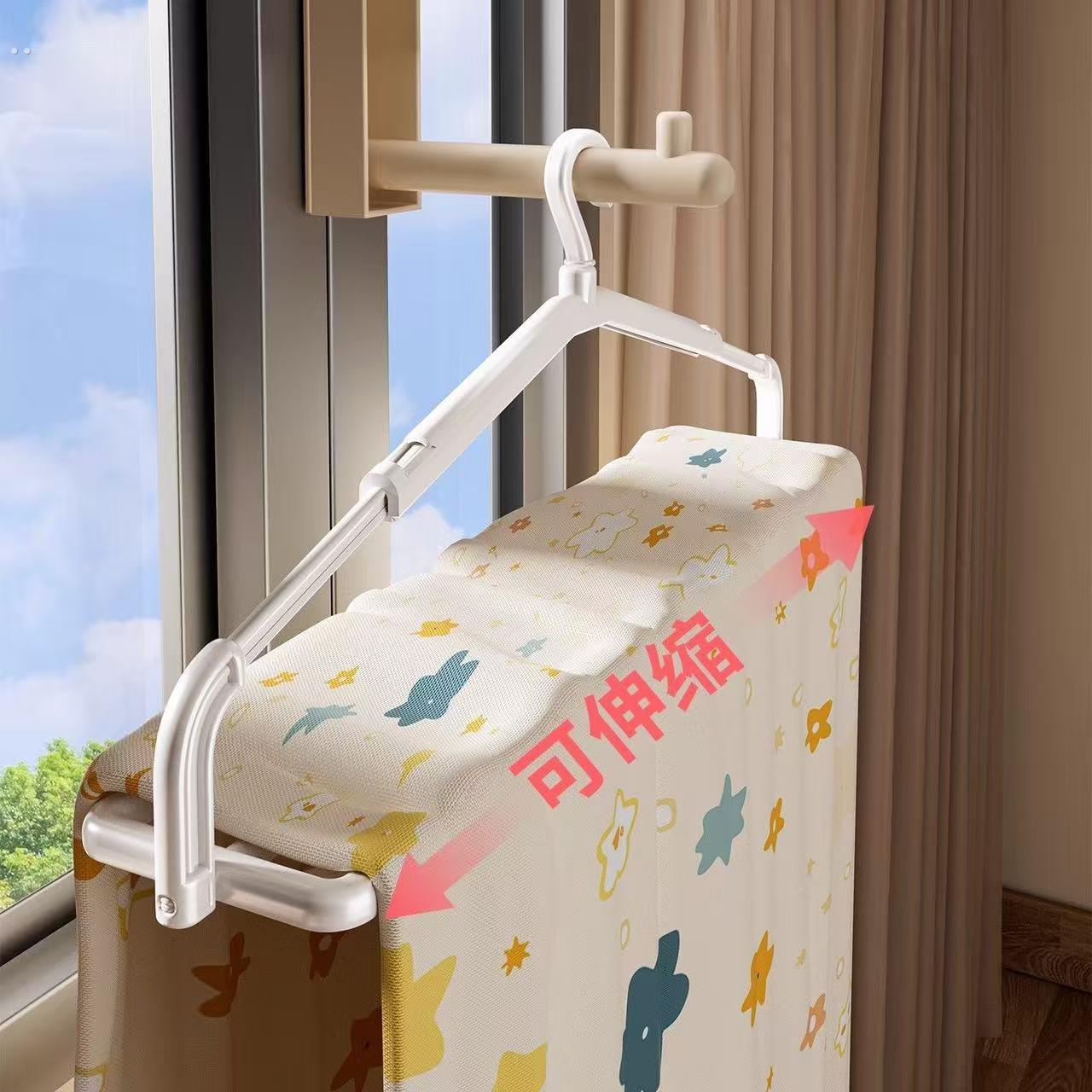 加长大号晒衣架可伸缩晒被单床单神器晒浴巾防滑60cm无痕宽衣架