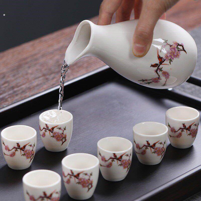 老式小酒盅特色白酒杯中国风陶瓷酒杯二两三钱小酒杯酒盏古风一口