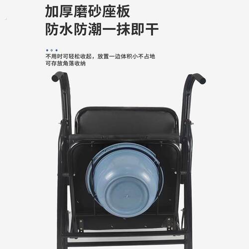 老人孕妇方形靠背坐便椅家用可收纳可升降调节残疾人坐便防滑防摔