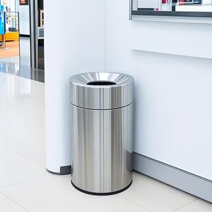商场垃圾桶不锈钢商用大容量超市影院超大号港式直投果皮箱50升