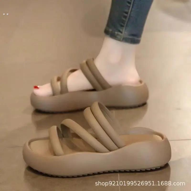 拖鞋女2024新款夏季外穿配裙子高级感时尚厚底软底防滑海边凉拖鞋