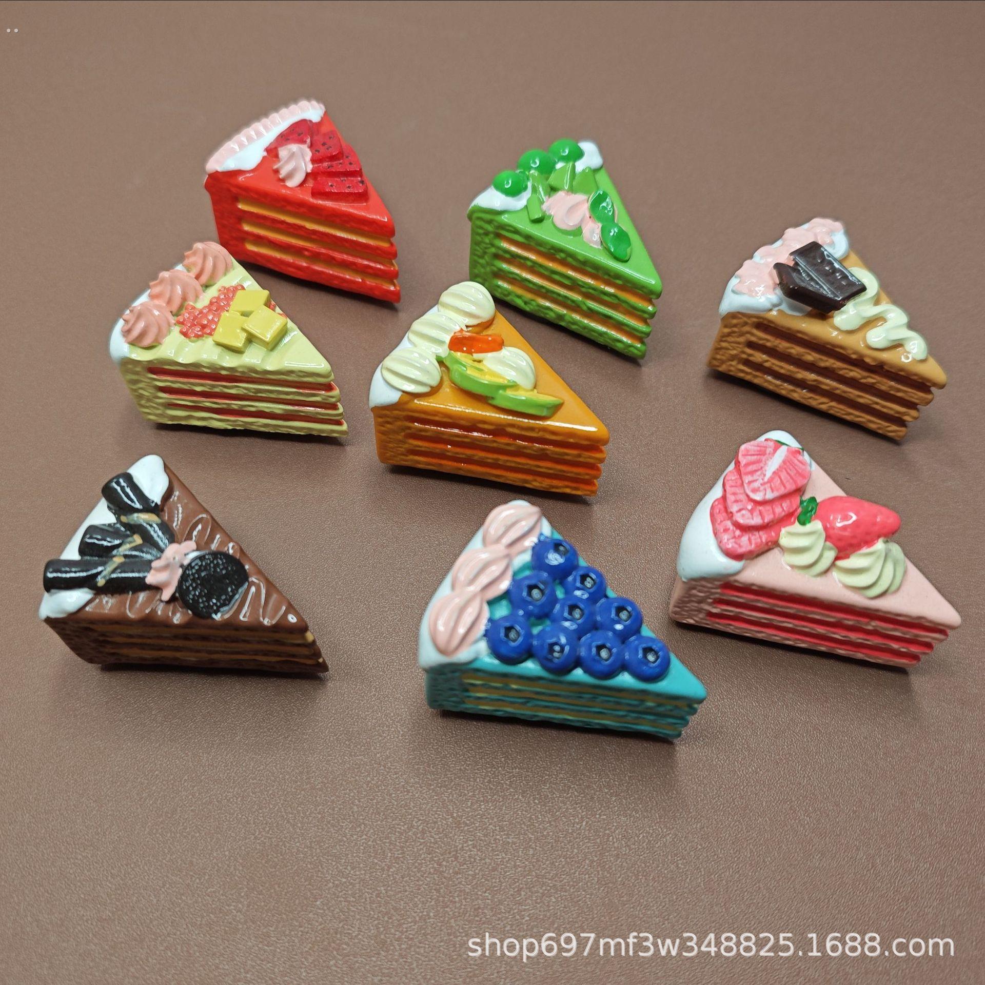 新款立体树脂甜品蛋糕冰箱贴千层带磁铁食完摆件diy装饰强吸