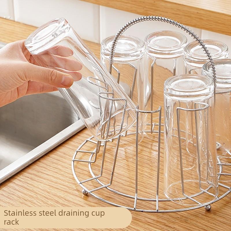 托盘玻璃杯水杯挂架沥水置物架杯架水杯架创意家用收纳杯子架倒挂