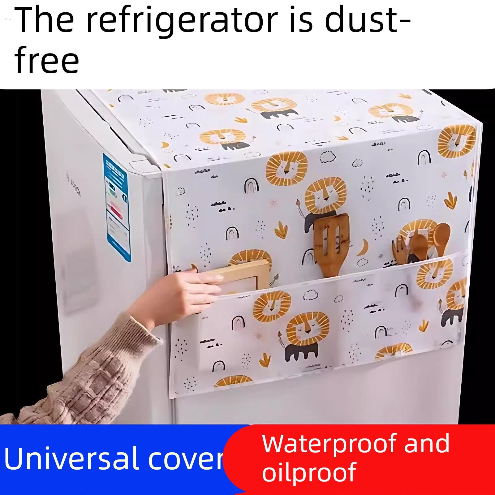 冰箱防尘罩收纳挂袋单开门双开门防灰盖布收纳袋式置物袋盖巾家用