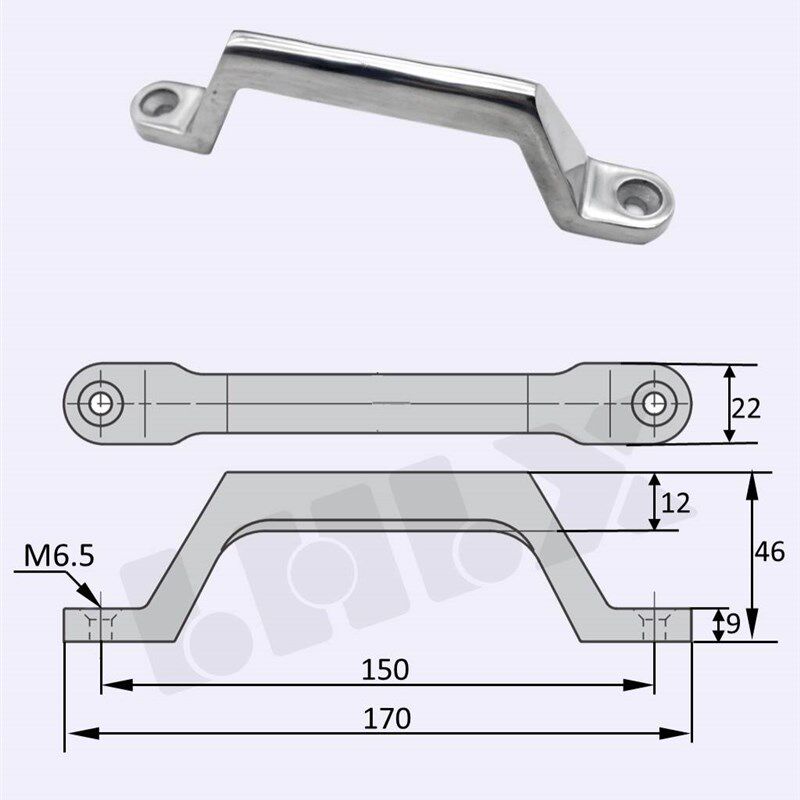 UWASND80/100/150/200不锈钢精铸重型拉手工业设备门把手机柜提手