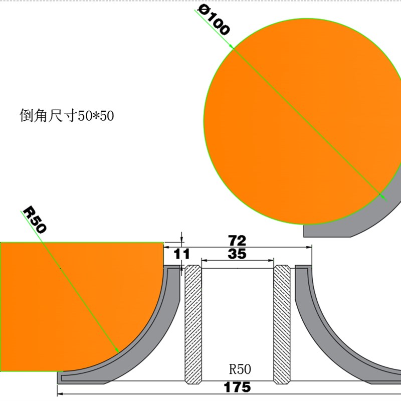 钨钢合金铣刀木工刀具立铣刀1/4圆角刀内rN倒角刀圆弧刀红木修边