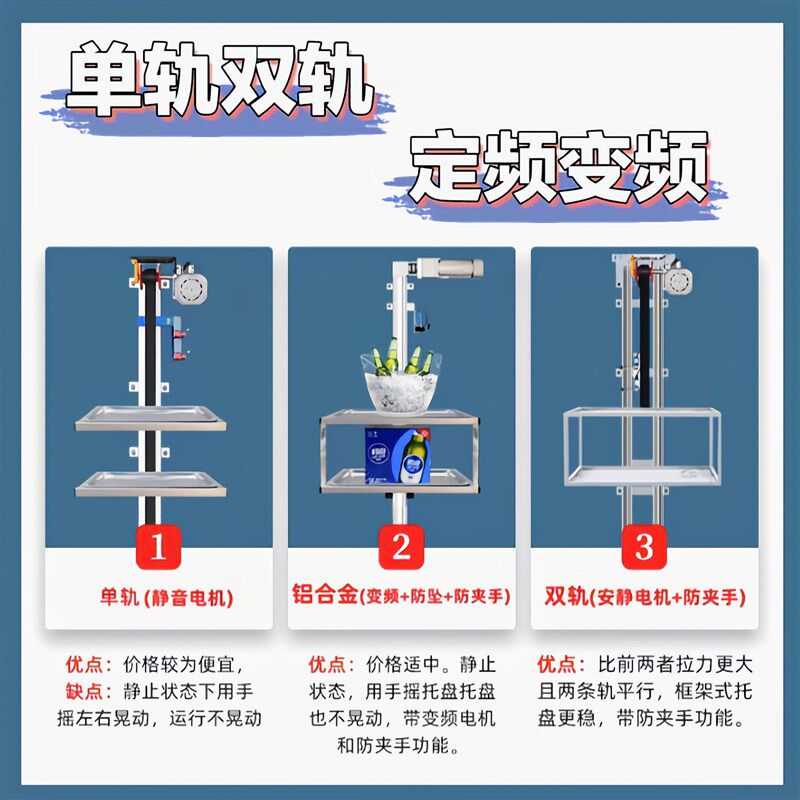 北京简易传菜机楼上楼下单轨双轨定频变频送上菜小型升降机提升机