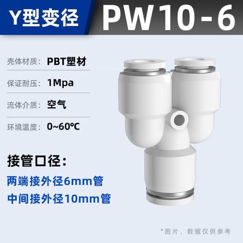 气动气管快速接头快插高压汽管快接PU直通PG变径PE三通4 6 8 10mm