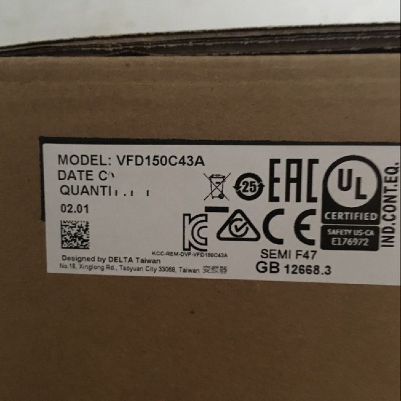 台湾台达变频器VFD007/075/110/150/220/450/550C43A原装C2000+