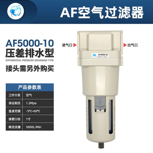 气动空压机气源空气过滤器AF2000-02差压排水AF4000-04D自动排水