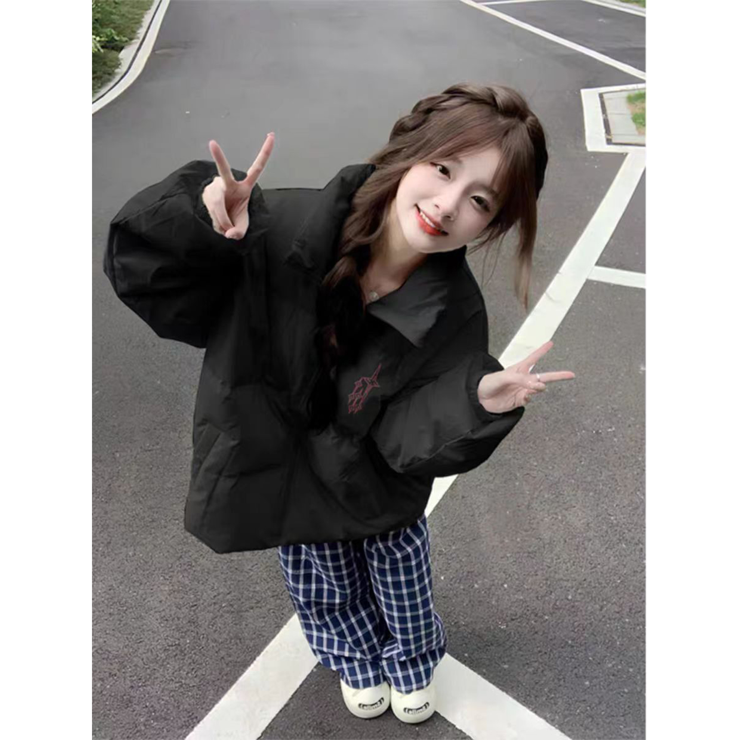 2025冬季新款加厚黑色立