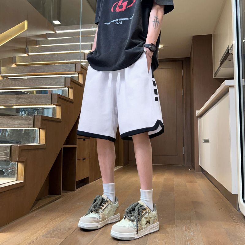 美式复古工装裤男款夏季潮牌宽松直筒休闲长裤子青少年阔腿五分裤