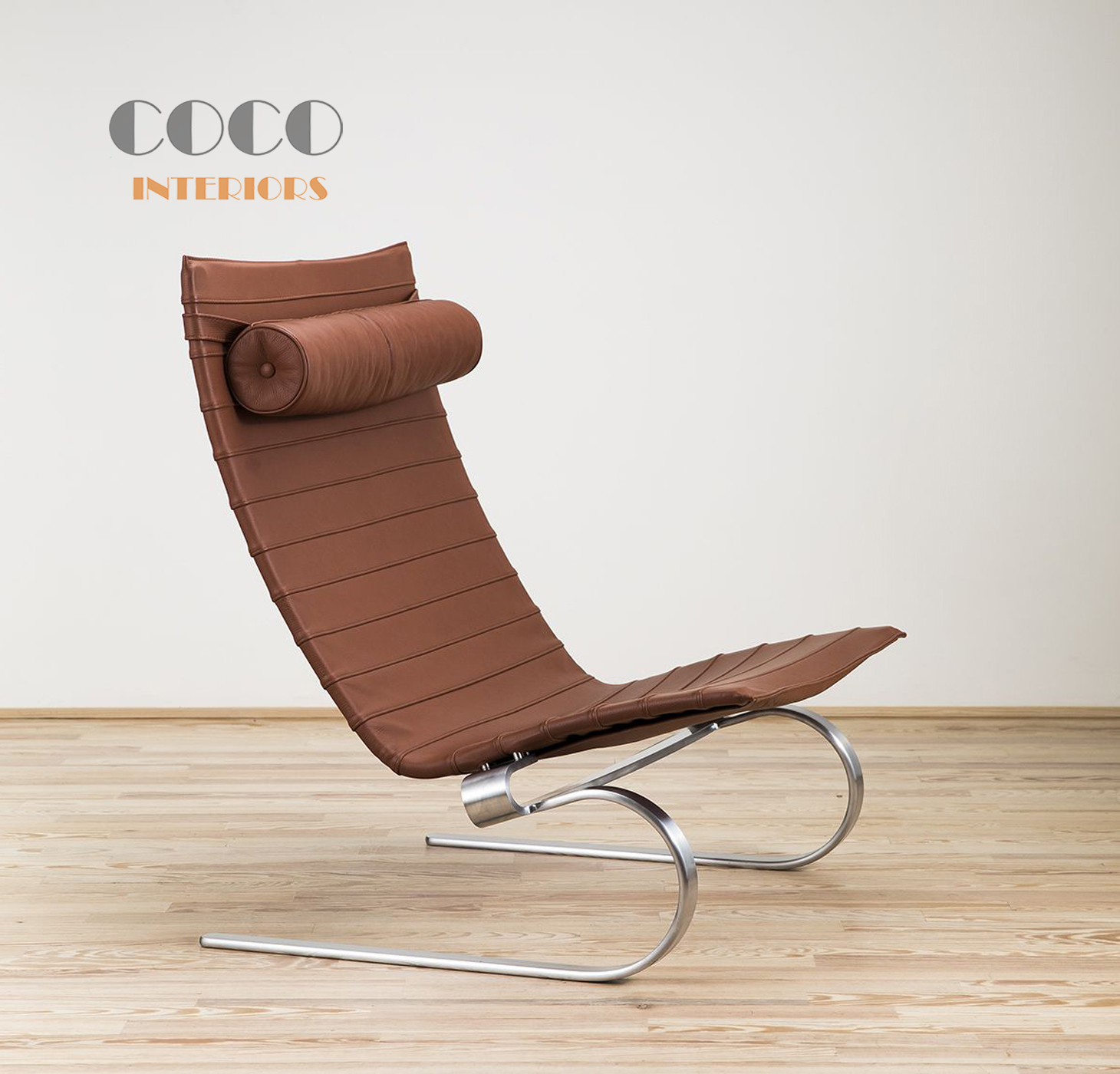 PK20 lounge Chair 休闲椅 简约经典单椅实心不锈钢皮质沙发椅