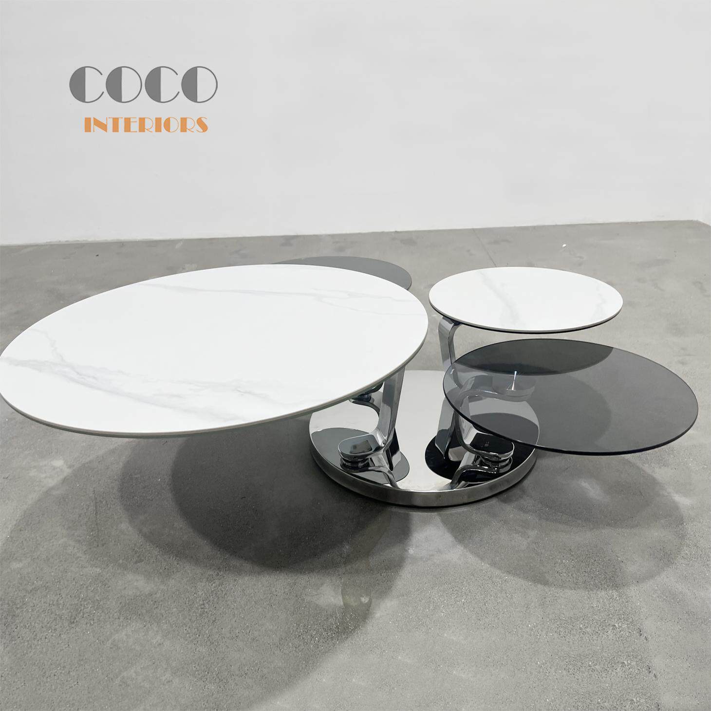 Roche Bobois罗奇堡设计师四圆转动机械茶几