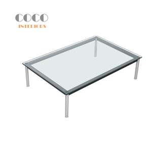 Le Corbusier LC10包豪斯意式极简茶几客厅家用设计师钢化玻璃