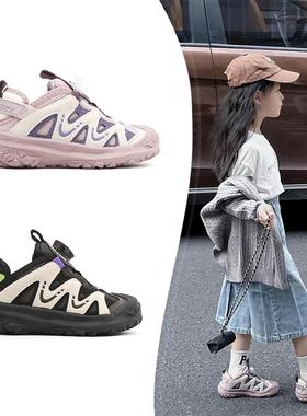 女童鞋秋季儿童紫色运动鞋软底透气网面女孩鞋子2024新款早秋童鞋