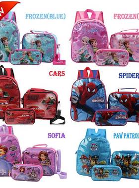bag Frozen Kindergarten Children's Schoolbag Three-p