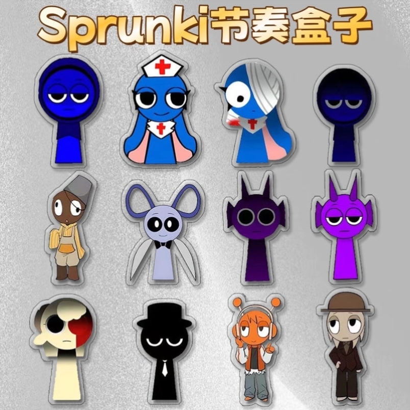 Sprunki节奏盒子周边Q版胸针可爱高颜值亚克力徽章书包别针装饰品