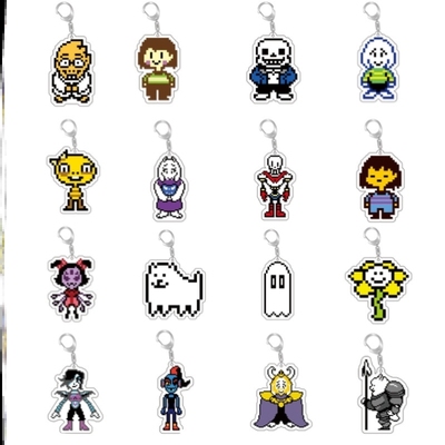 传说之下周边钥匙扣UNDERTALE 双面硬刷亚克力挂件 现货秒发