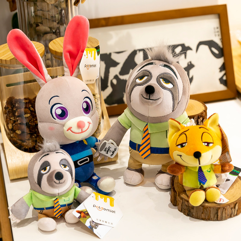 正版疯狂动物城毛绒玩具公仔兔子朱迪狐狸尼克闪电玩偶挂件礼品