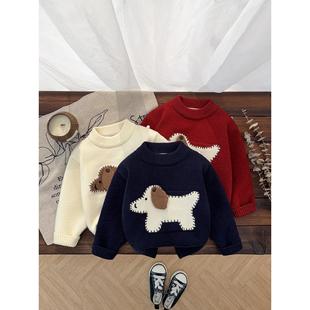 婴幼儿毛线衣加绒加厚男童毛衣德绒双层宝宝羊绒衫儿童保暖内搭冬