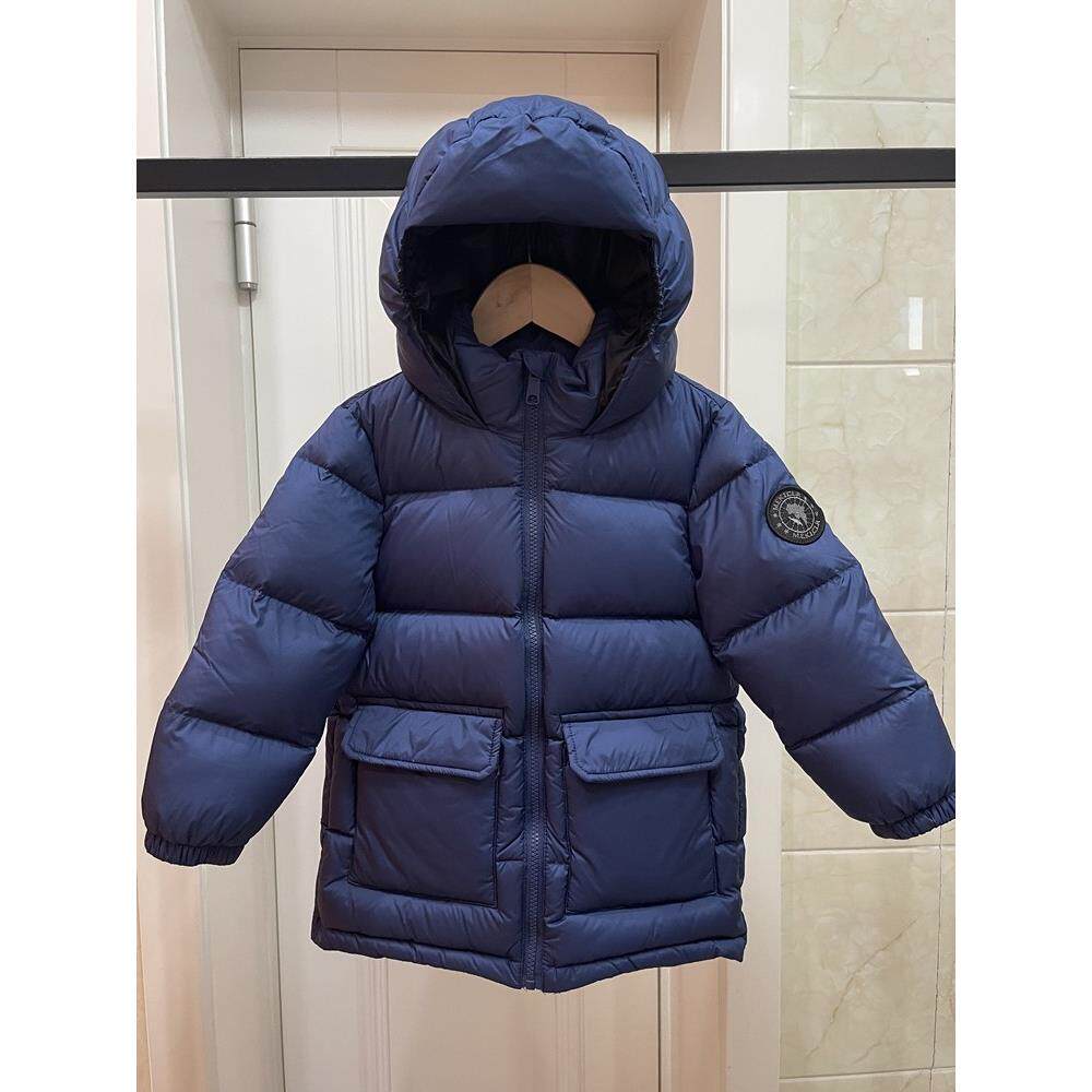 冬季新款男女宝宝羽绒服加厚中长白鸭绒儿童保暖连帽夹克新潮