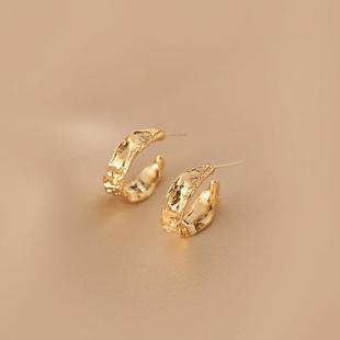 耳环利基设计高端2022新时尚金属冷风格耳环独特的银针耳环女性夏