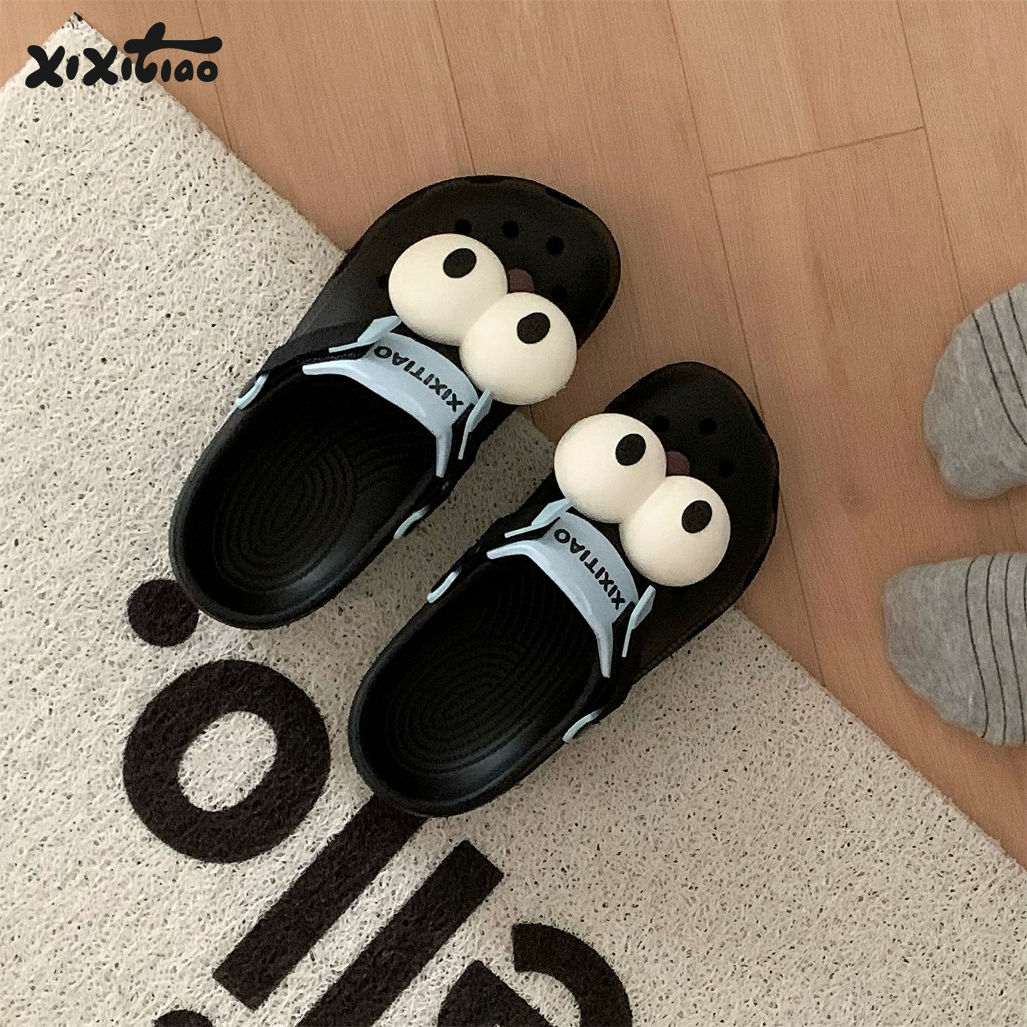 细细条 男女儿童外穿防滑沙滩凉鞋亲子搞怪夏天可爱大眼睛洞洞鞋,居家布艺,居家亲子拖鞋,淘宝优惠券,粉丝福利购,淘宝优惠卷