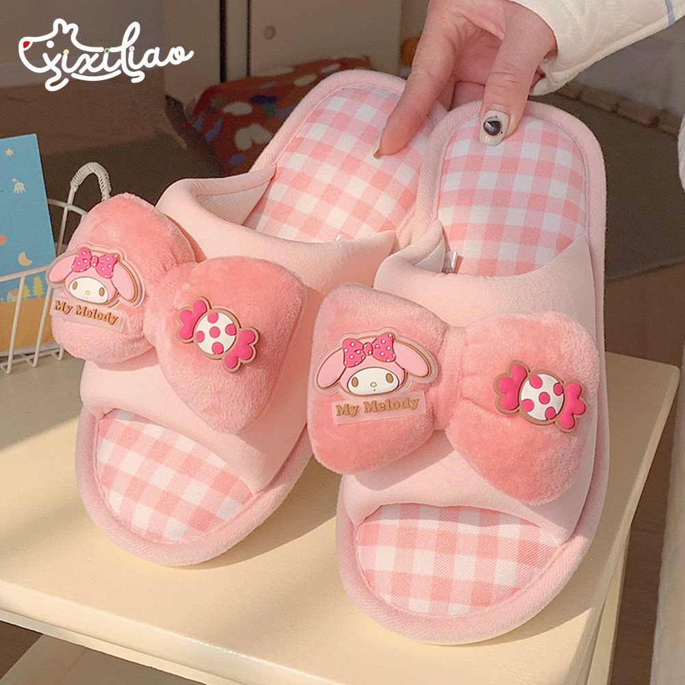 细细条休闲亚麻拖鞋三丽鸥联名少女心美乐蒂四季舒适居家拖鞋女,居家布艺,居家亚麻拖鞋,淘宝优惠券,粉丝福利购,淘宝优惠卷