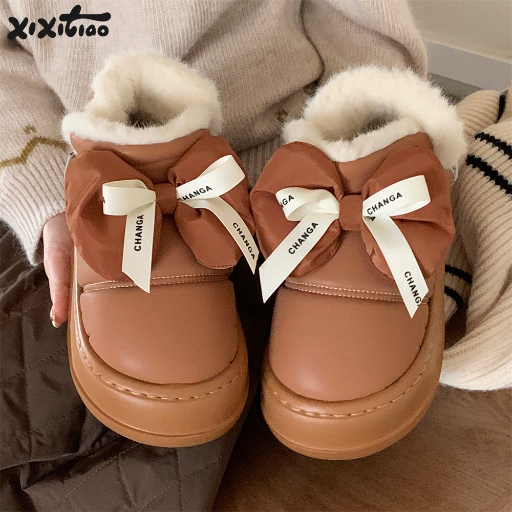 户外时尚保暖加绒防水女士雪地靴