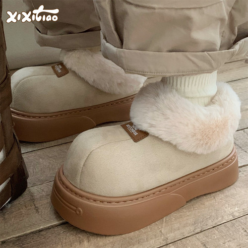 加绒加厚舒适保暖皮毛一体雪地靴
