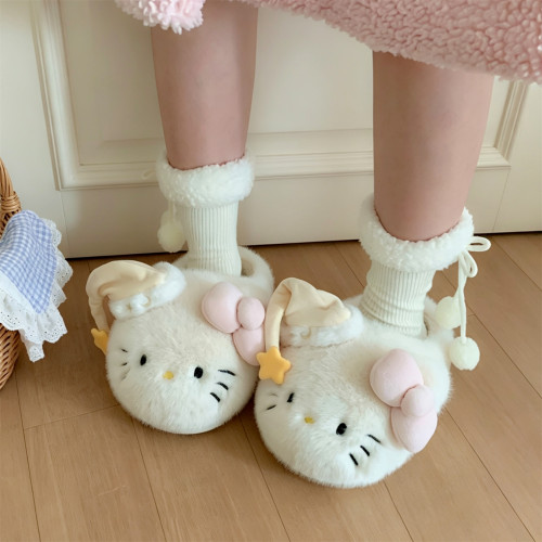 正版三丽鸥凯蒂猫棉拖鞋女保暖
