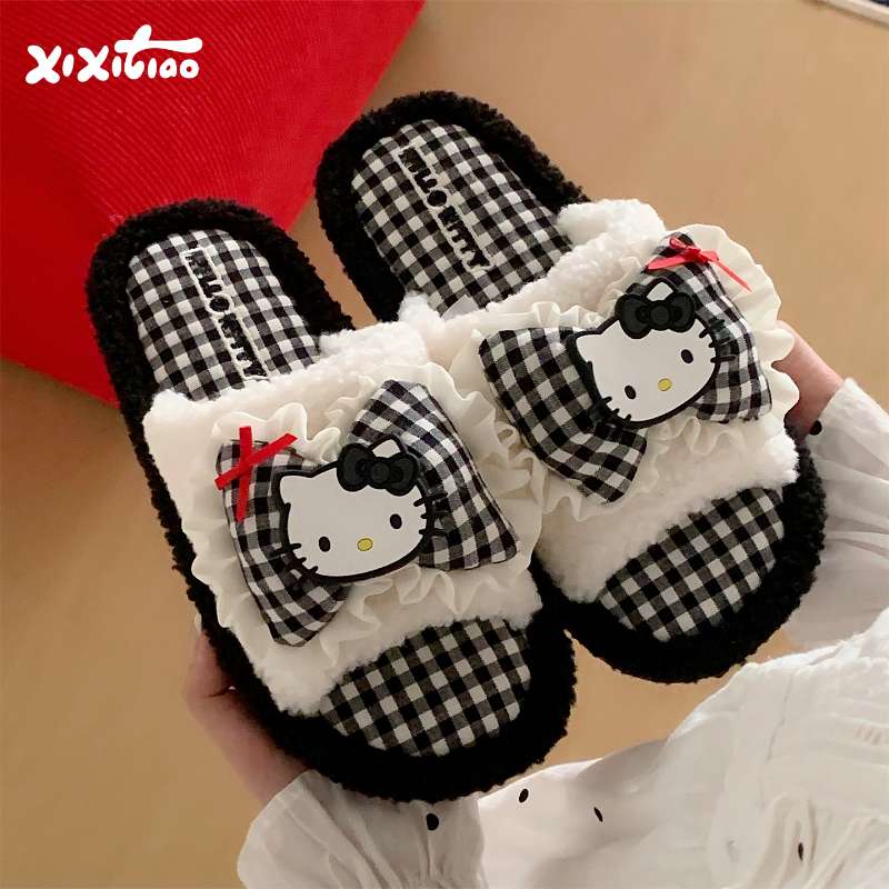 细细条一字棉拖鞋正版HelloKitty