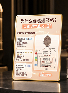 为什么要疏通经络装饰摆件养生馆美容院前台桌面经络知识摆台
