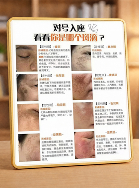 美容院对号入座认斑摆台美业祛斑色斑科普桌面装饰摆件