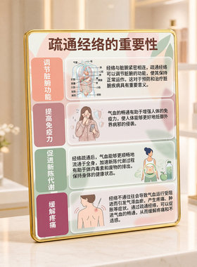 疏通经络重要性宣传摆台中医养生馆美容院前台装饰摆件