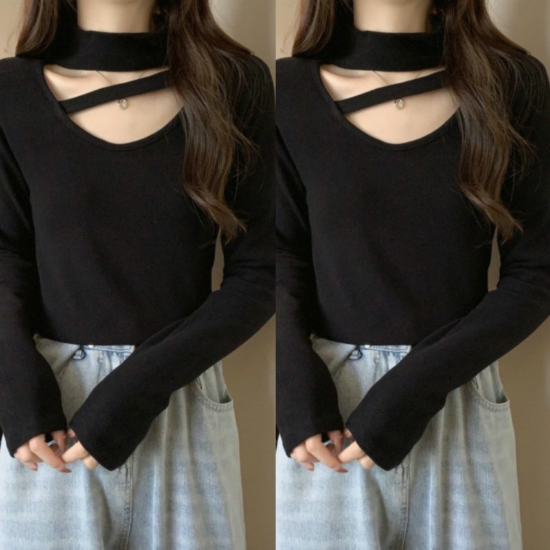 300斤大码女装锁骨长袖T恤秋冬胖mm半高领挂脖打底衫德绒内搭上衣
