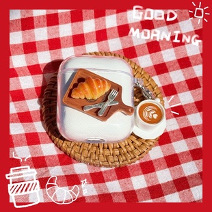 可颂面包适用漫步者花再zeroair保护套evopro小众lolli3ANC耳机壳N2简约MagicAir保护壳zeropro ace minibuds