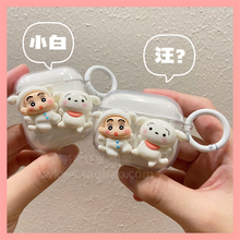 蜡笔小新适用OPPOEncoAir4新声版保护套简约EncoAir3i free2i耳机壳可爱Encofree4 R3 R2保护壳小众encoX3 x2