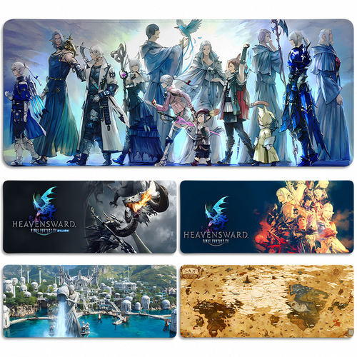 最终幻想14鼠标垫子超大号桌垫办公电脑键盘垫锁边FF14周边SE游戏