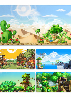 冒险岛鼠标垫子超大号电脑键盘办公桌面垫锁边滑鼠垫MapleStory男