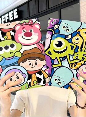 玩具总动员草莓熊ipad10保护套pro2024款11寸5苹果air7平板mini6壳4迷你3三折2020带笔槽8第9代2021女生2018