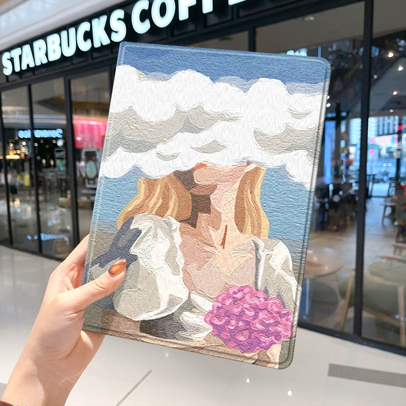 油画少女生2021款ipad10保护套
