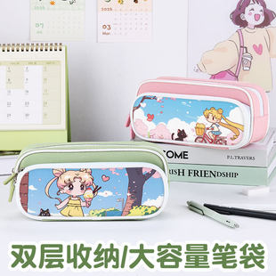美少女战士卡通笔袋高颜值ins风文具袋女生2026新款超火文具盒初中生女孩款笔盒小学生铅笔盒网红爆款可爱风