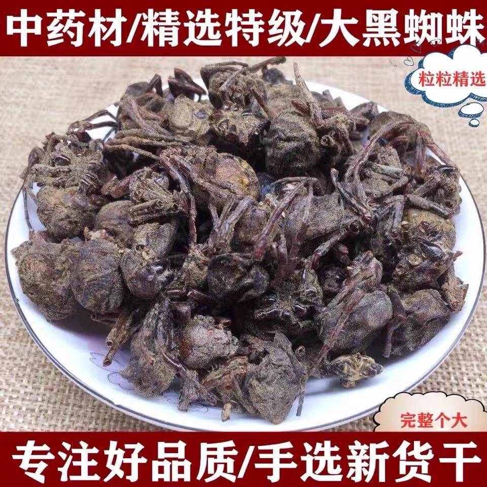 黑蜘蛛中药材精选新货整只大个蜘蛛正品无硫熏50克包邮散装可磨粉