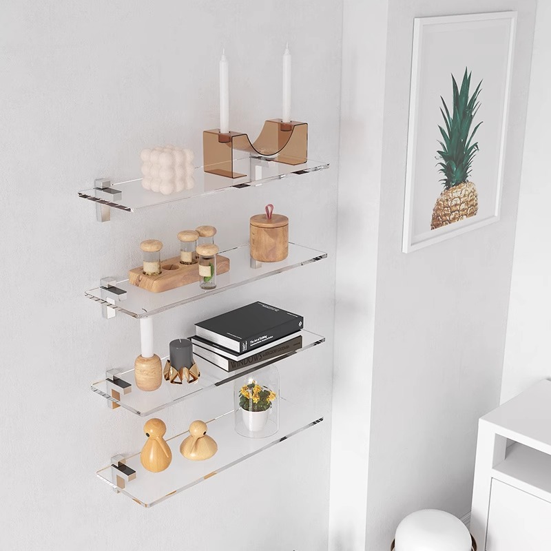 墙上置物架亚克力墙面一字隔板