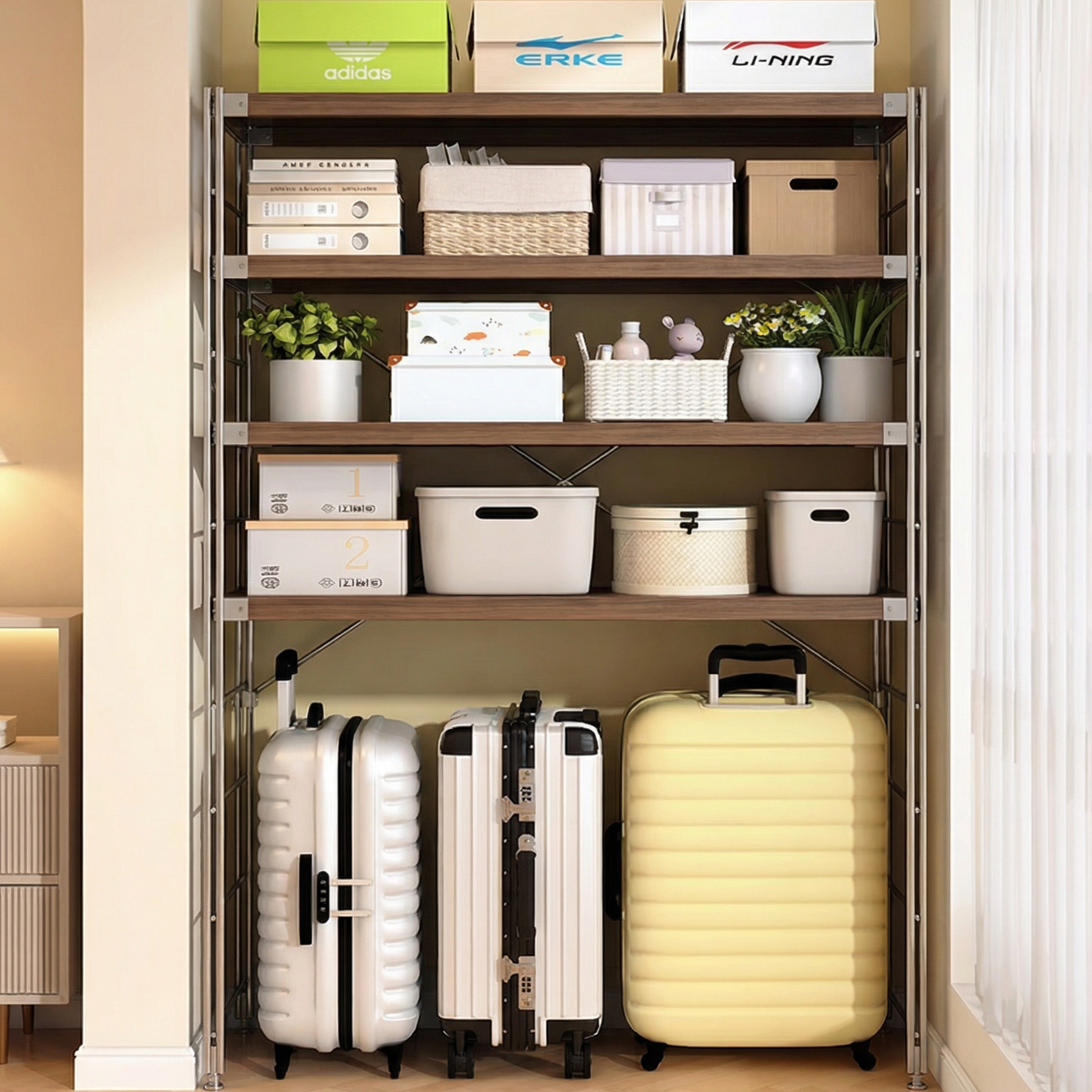 家用置物架货架多层洗衣机上方架子行李箱收纳架厨房阳台高脚铁架