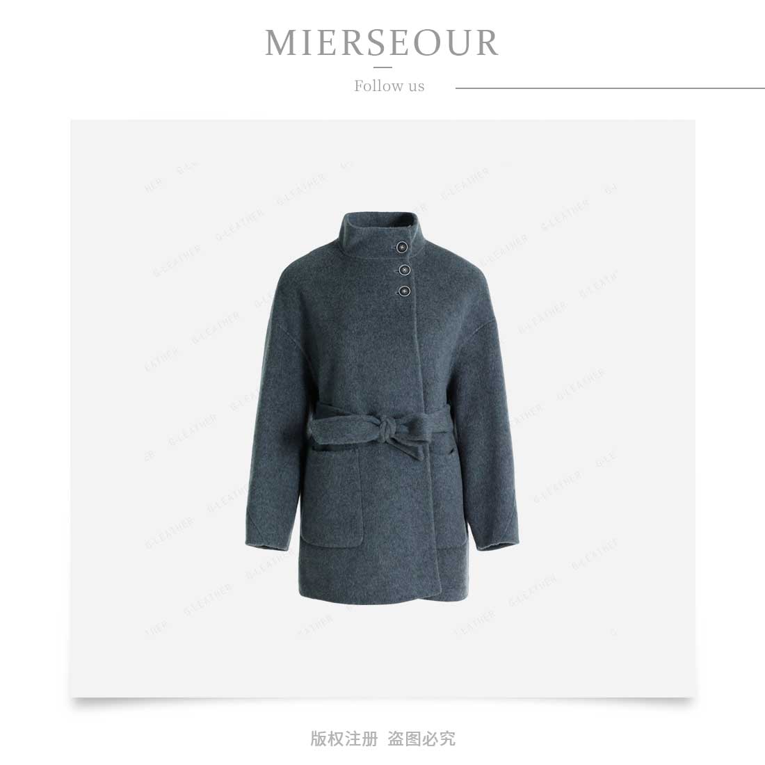 革美 时尚立领大衣MNE81394-SJQ